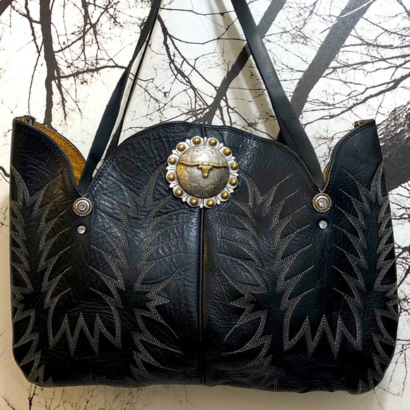 Nocona Handbags - Nocona Boots Purse Bag Leather Black